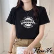 【HanVo】現貨 BROOKLYN美式字母印花上衣(透氣親膚吸濕排汗短版T恤 韓系女裝 女生衣著 0111)