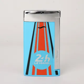 【S.T.Dupont 都彭】Slim 7 利曼24小時耐力賽 聯名款 臻薄防風打火機-藍橘條紋/銀殼 送禮 禮物(027789)