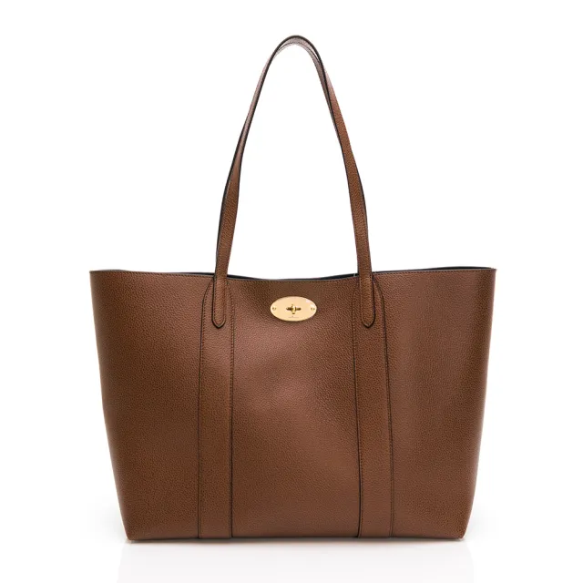 【MULBERRY】Bayswater 經典款素色皮革手提托特兩包(棕)