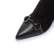 【FAIR LADY】優雅小姐  異材質拼接鍊條低跟靴(黑 、8A2567)