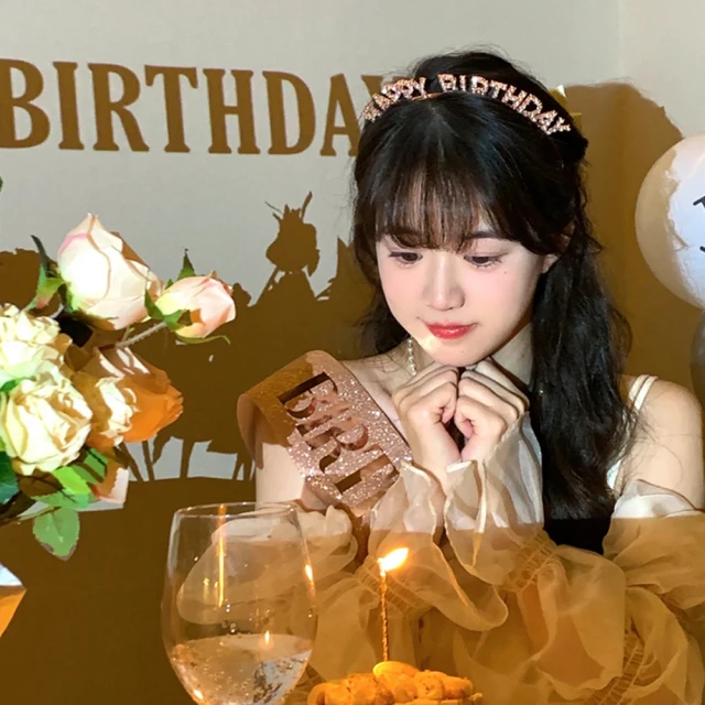 韓系ins公主風水鑽髮箍背帶組1組(生日派對 氣球佈置 慶生 髮箍 髮飾 頭飾)