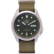 【SEIKO 精工】5號機械sport系列4R36帆布材質錶帶手錶-綠色面X綠色/40mm(SRPE65K1)