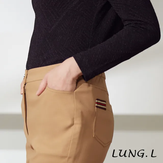【LUNG.L 林佳樺】LN49E 卡其色彈性九分褲(女裝)