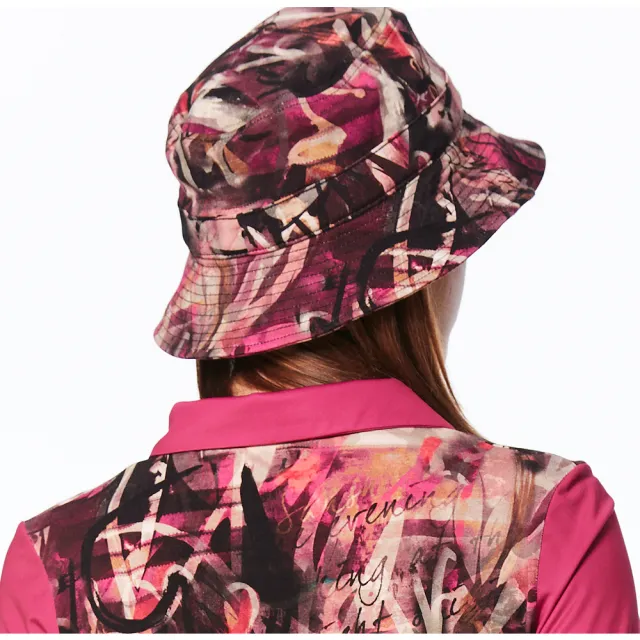 【Lynx Golf】女款潮流百搭系列歐洲進口布料造型遮陽時尚筒帽可調節式漁夫帽(桃紅色)