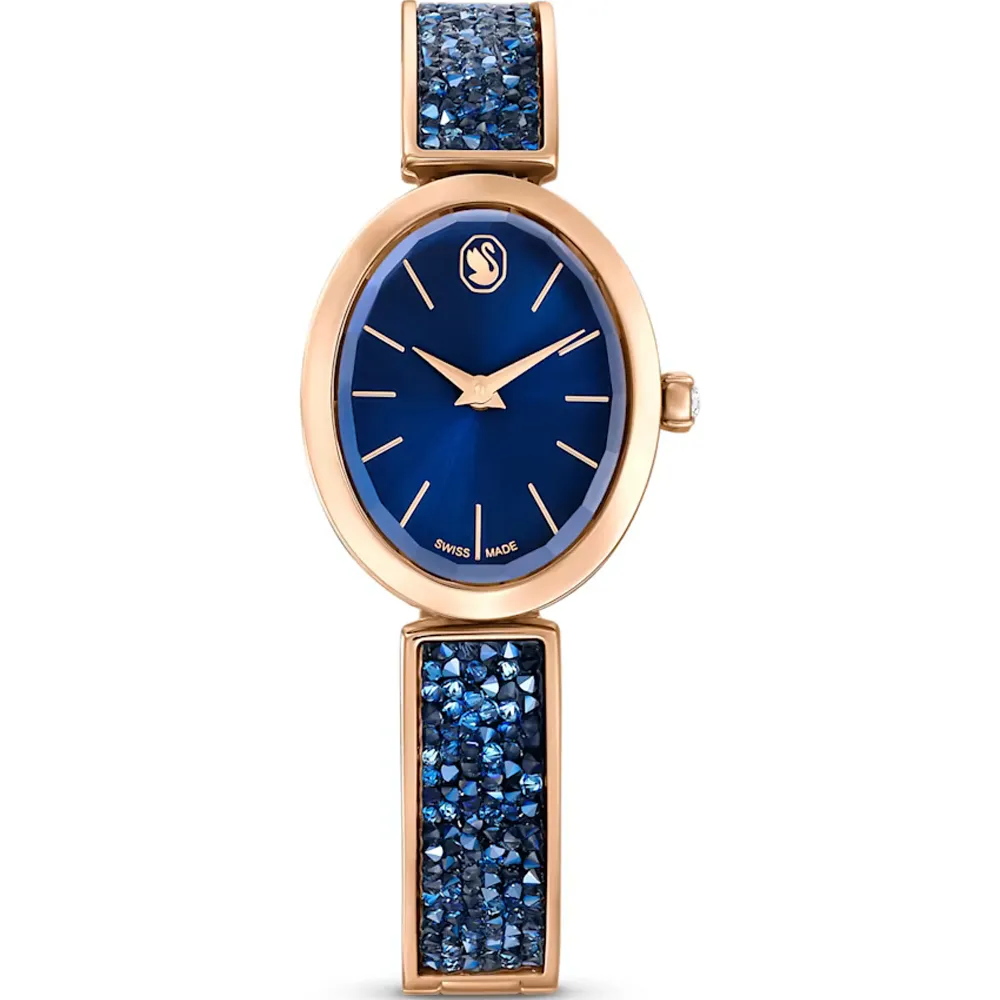 【SWAROVSKI 施華洛世奇】Crystal Rock Oval 優雅時尚手錶-藍(5656822)