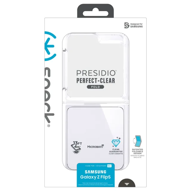 【Speck】Samsung Galaxy Z Flip5 Presidio Perfect-Clear Fold透明折疊防摔保護殼(Galaxy Z Flip5保護殼)