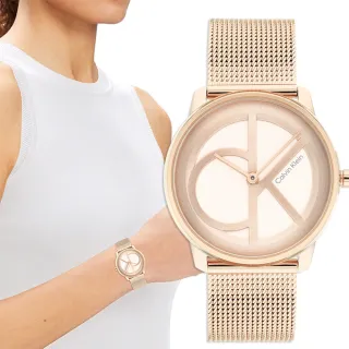 【Calvin Klein 凱文克萊】CK 經典Logo米蘭帶女錶-35mm(25200035)