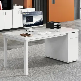 【HappyLife】暖白抽屜櫃辦公桌 120公分 Y11418(收納書桌 電腦桌 工作桌 桌子 辦公桌 櫃式書桌)