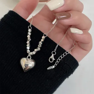 【MoonDy】七夕 包包 s925純銀項鏈 愛心項鍊 女生項鍊 正生純銀項鍊 不掉色項鍊 抗過敏項鍊 女 