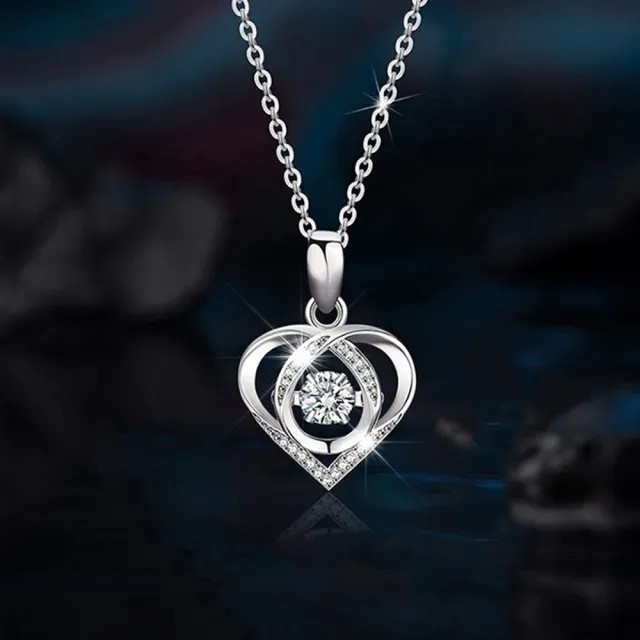 【KT DADA】純銀項鍊 鎖骨鏈 鑽石項鍊 愛心項鍊 簍空造型項鍊 銀飾品 女生項鍊 小禮物 閨蜜項鍊 女生禮物
