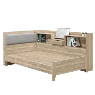 【IHouse】沐森 房間3件組-單大3.5尺(插座床頭+高腳床架+收納床邊櫃)