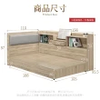 【IHouse】沐森 房間4件組-單大3.5尺(插座床頭+床底+獨立筒床墊+收納床邊櫃)