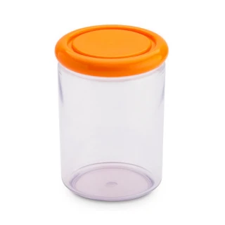 【OMADA】簡約設計密封抗菌儲存罐 橘色 1L(防潮罐、儲物罐、密封罐)