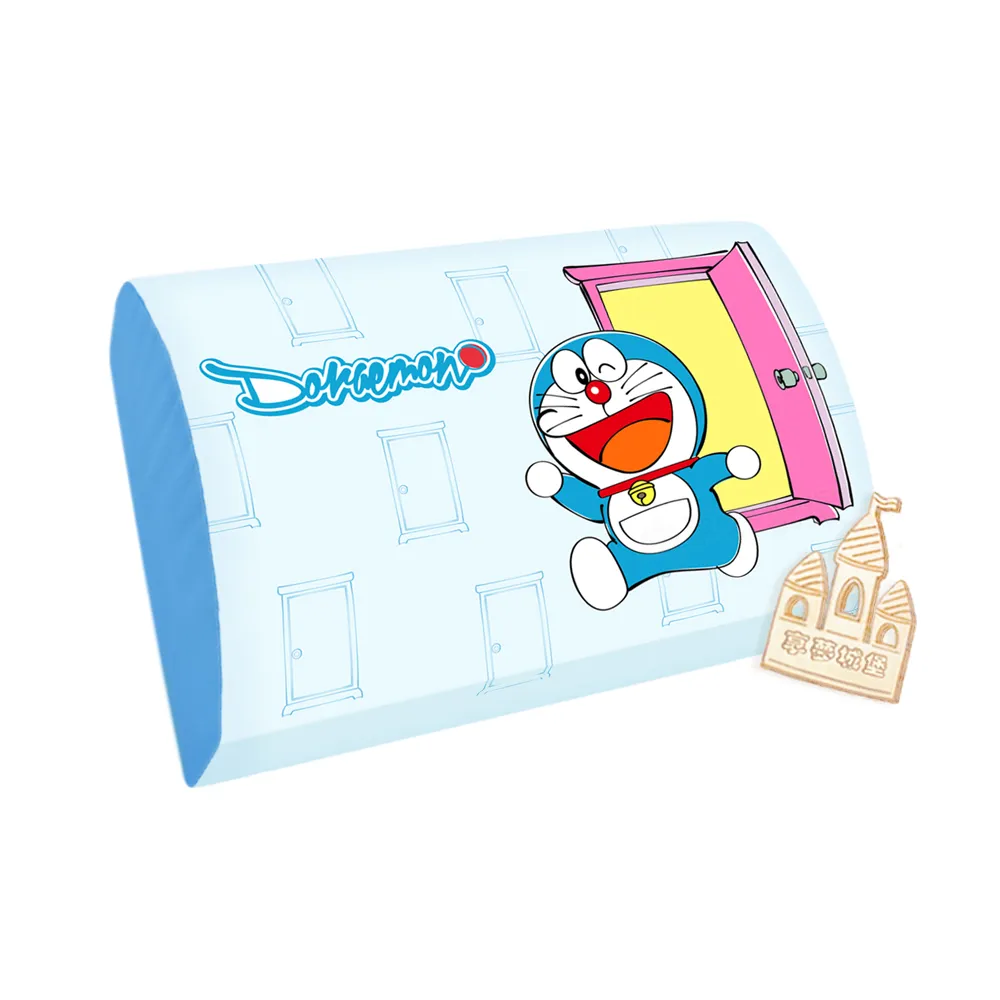 【享夢城堡】MIT卡通記憶午安枕30x20cm(哆啦A夢DORAEMON 猜猜任意門-藍)