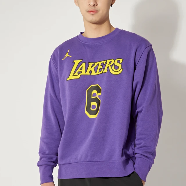 NIKE 耐吉 As Lal M Nk Flc Crew N&N Cts S 男款 紫色 NBA 湖人 長袖 DR2409-504