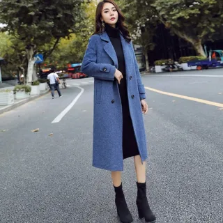 【Pure 衣櫃】韓版時尚顯瘦毛呢大衣(氣質/修身/百搭/KDC-996)
