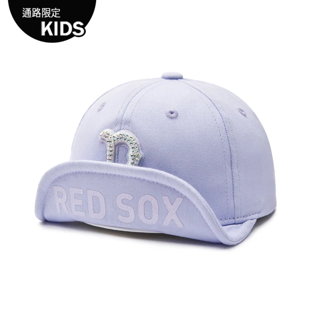 MLB 童裝 可調式水鑽棒球帽 童帽 波士頓紅襪隊(7FWRB023N-43LDL)