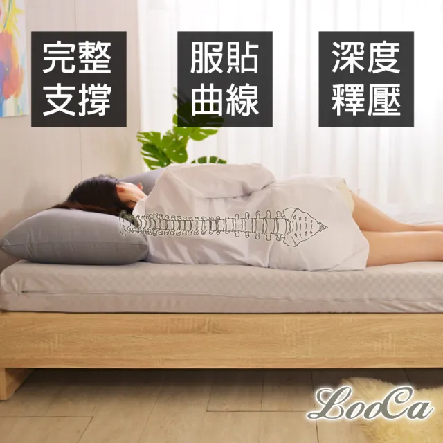 【LooCa】經典超透氣12cm釋壓記憶床墊(加大6尺-送記憶枕X2)