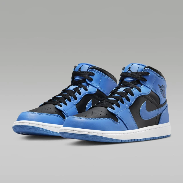 NIKE 耐吉NIKE 耐吉 籃球鞋 運動鞋 AIR JORDAN 1 MID 男鞋 藍黑(DQ8426401)