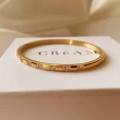 【CReAM】Griselda黃銅鍍18K金色七鑽造型耀眼亮鑽開口金色女手環(生日 禮物 送禮 禮盒)