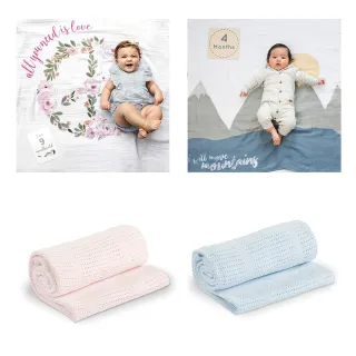 【Lulujo】包巾卡片禮盒+透氣洞洞毯 親子良品