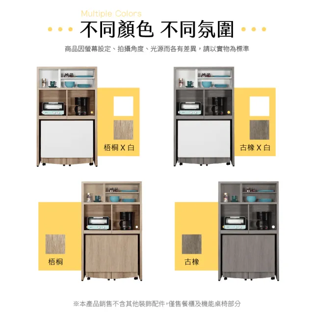 【IHouse】慶團圓 MIT木芯板1桌4椅+大容量餐櫃 電器櫃(餐廳組合)