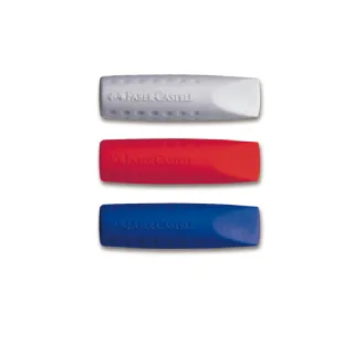 【Faber-Castell】紅色系 2001握得住安全筆套橡皮擦*12入銀藍/銀紅隨機出貨(原廠正貨)