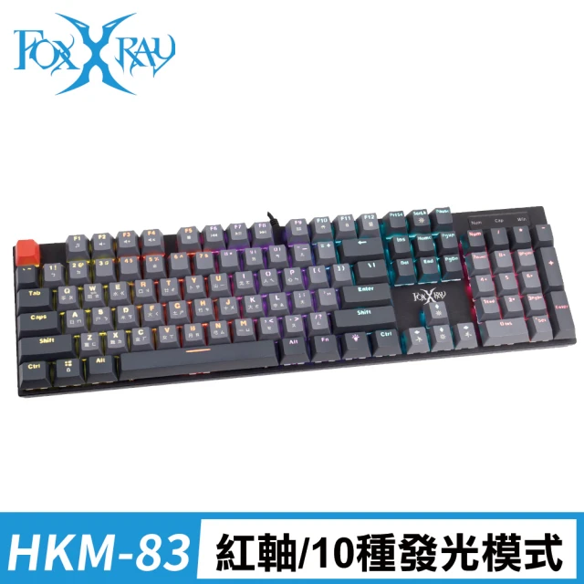 FOXXRAY 狐鐳 HKM-83 緋紅戰狐 有線電競機械鍵盤(紅軸)