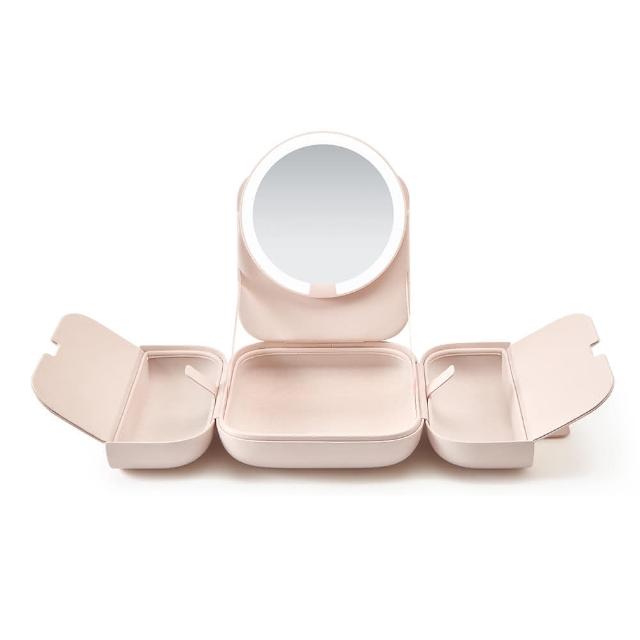 【AMIRO】Cube S 行動LED磁吸美妝鏡折疊收納化妝箱(化妝鏡 化妝包 新秘 彩妝師 旅行化妝鏡 包包鏡 情人節)