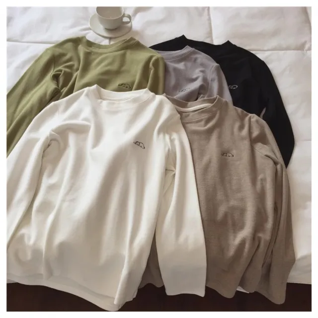 【AKARA】中大服飾 女裝 迎秋打底衫刷毛長袖T恤圓領上衣 4色 M-2XL 預購