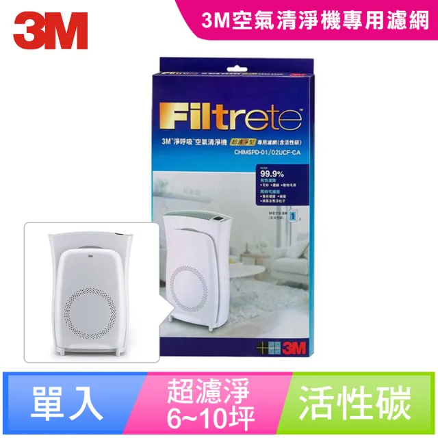 【★週期購原始用★】3M 超濾淨6坪/10坪清淨機活性碳專用濾網(CHIMSPD-01/02UCF-CA)