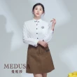 【MEDUSA 曼度莎】現貨-海軍風條紋裡白襯衫（M-2L）｜女上衣 女襯衫 白襯衫(101-78101)