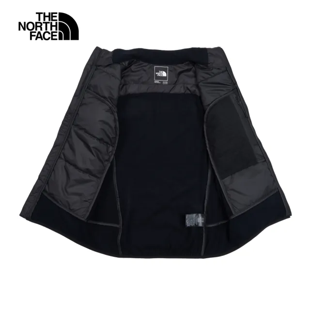 【The North Face 官方旗艦】北面女款黑色WindWall防風保暖休閒立領鋪棉外套｜83SNJK3