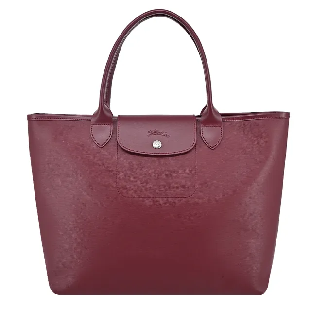 【LONGCHAMP】LE PLIAGE CITY系列PVC帆布托特包(深紫)