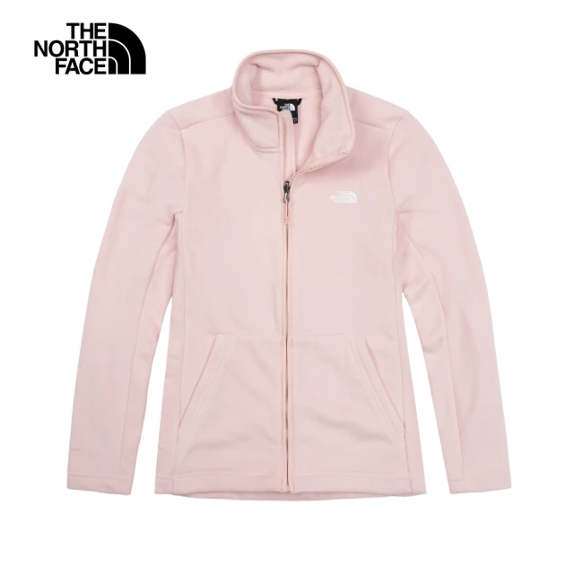 The North Face 北面女款粉紅色保暖舒適休閒立領抓絨外套｜88RQLK6