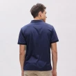 【NAUTICA】男裝 低調LOGO壓紋短袖POLO衫(深藍)