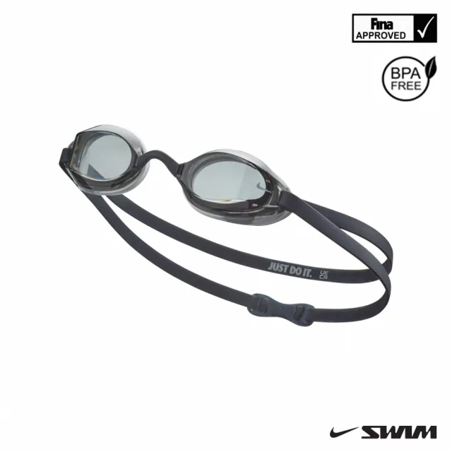 【NIKE 耐吉】SWIM 兒童 泳鏡 專業型 LEGACY 黑白 NESSC166-011