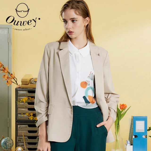 OUWEY 歐薇 小香風流蘇針織短版外套(桃；S-L；324