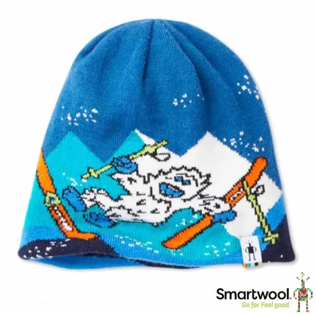 SmartWool Kids YO Yetti 童 美麗諾羊毛 雙面戴滑雪怪圓帽.針織帽.毛線帽.羊毛帽(SW000633-B25 靛藍色)