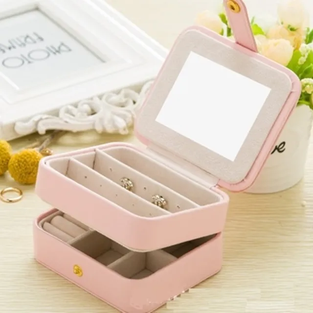 【Emi 艾迷】糖果馬卡龍色迷你攜帶式 珠寶盒 首飾盒 飾品收納(輕奢高級經典款)