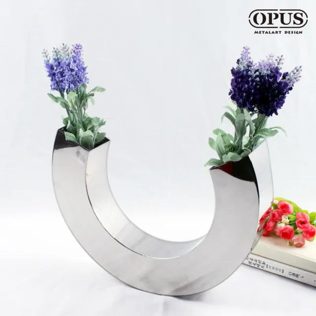 【OPUS 東齊金工】不鏽鋼藝術系列 金屬鏡面花器(C形花瓶 VS061)