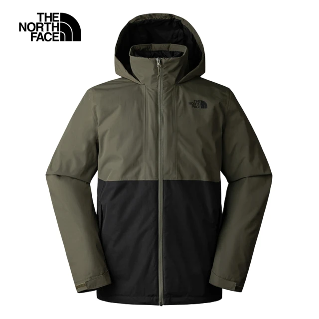 【The North Face 官方旗艦】北面男款綠黑拼接DryVent防水透氣連帽三合一外套｜88RKBQW