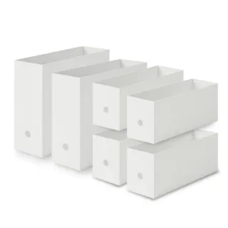 【MUJI 無印良品】聚丙烯檔案盒.標準型.1/2.白灰*4+聚丙烯檔案盒.標準型.A4用.白灰*2