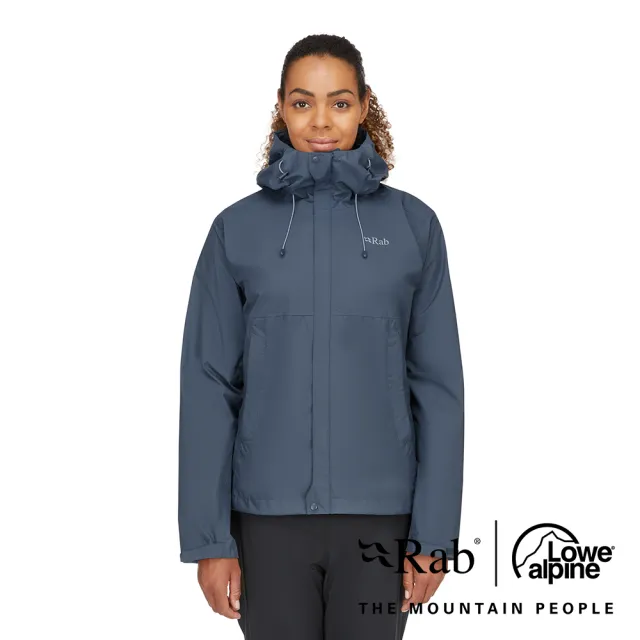 【RAB】Downpour Eco Jacket 透氣防風防水連帽外套 女款 獵戶藍 #QWG83