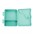 【Premier】附叉匙長方便當盒 水藍18cm(環保餐盒 保鮮盒 午餐盒 飯盒)