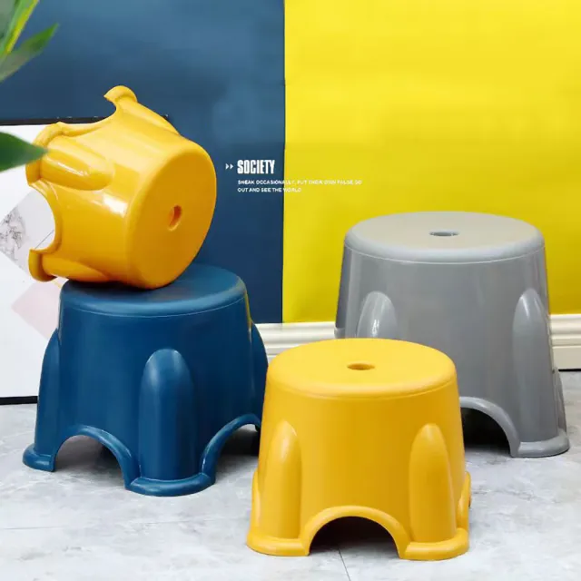 【bebehome】莫蘭迪色防滑小圓凳-特大款三入(可堆疊矮凳小板凳/浴室洗澡凳/排排凳/鞋凳)