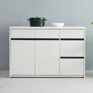 【時尚屋】DV10尼克白榆木4尺仿石面碗盤下櫃DV10-703(免運費/免組裝/餐櫃)