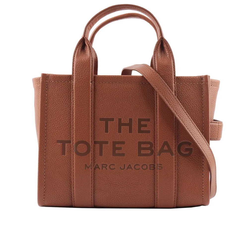 【MARC JACOBS 馬克賈伯】THE LEATHER TOTE 粒面皮革小款托特包(堅果棕)