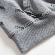 【EDWIN】男裝 EDGE 滿版印花 LOGO連帽長袖T恤(灰色)