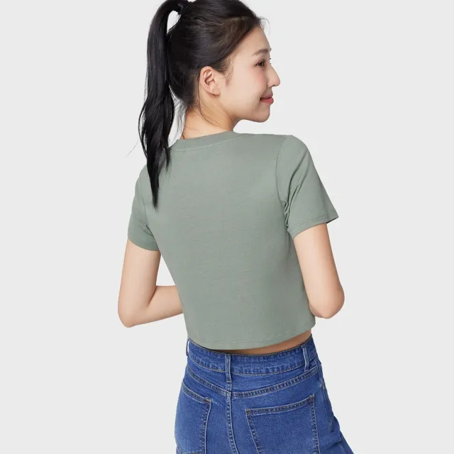 【6IXTY8IGHT】棉質柔軟透氣印花短版T恤 女士修身 TP10426(短版T恤)